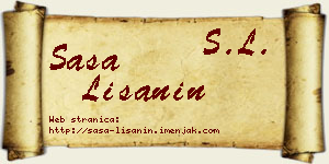 Saša Lišanin vizit kartica